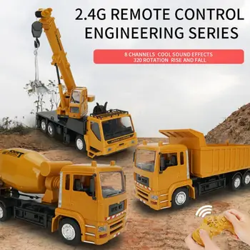 Premium Nou de 2.4 G 10ch Scara 1:24 Inginerie RC Masina de Control de la Distanță Camion Mixer de Ciment Vehicul Jucării pentru Copii Baieti
