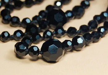 Pret de fabrica Elegant 130cm lung negru geam cristal colier moda bijuterii transport gratuit