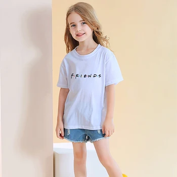 PRIETENII Scrisoare de Imprimare T-Shirt Copii Baieti Si Fete de Vara Noi Maneci Scurte Topuri Casual Harajuku Amuzant Bumbac Tricouri Copii Haine