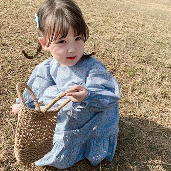 Primavara Toamna Anului Nou Haine Copii Toddler Girls Dress Stil Coreean Fetita Dulce Cu Mâneci Lungi Florale Rochie De Îmbrăcăminte Pentru Copii