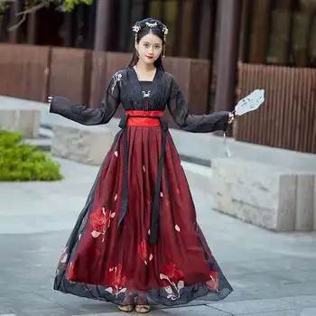 Primavara Toamna Broderie Fusta Costum de Zână Costum Proaspăt și Elegant Nou Hanfu Costum de sex Feminin Femei Teatru Chinezesc Haine