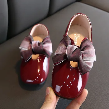 Primavara Toamna Pantofi Fete Pantofi de Copii Pentru Mediu Fata Mare 4-10ani Copii Casual, Balerini Cu Fundita Papion Pantofi de Nunta Printesa