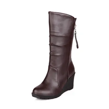 Primavara/Toamna pentru femei cizme pentru femei Mici Superb:30 31 32 plus:49 50 Rotund Toe zapatos mujer 6cm Pene de boot femeie Cutat Bottines Femmes