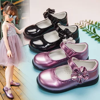 Primavara Toamna Printesa Pantofi Fete adolescent Școală Copii Pantofi de Piele Pentru Elev Rochie Neagra Pantofi Pentru Fete 4 5 6 7 8 9 10-16T