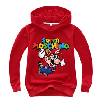 Primavara Toamna Super Mario Băieți Fete casual, Bluze din Bumbac Scurtă Copii, Hanorace Copii, Haine cu Maneci Lungi Tricou