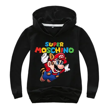 Primavara Toamna Super Mario Băieți Fete casual, Bluze din Bumbac Scurtă Copii, Hanorace Copii, Haine cu Maneci Lungi Tricou