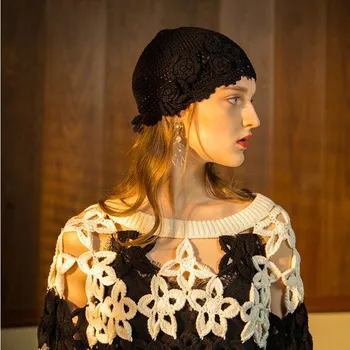 Primavara-Vara Mână-țesute Beanie Hat Fata de Agrement Petrecere de Moda Handmade Chelioși Capac de sex Feminin Dulce Minunat Retro Tricot Pălării H6785