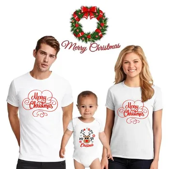 Primul Crăciun Pentru Copii Romper De Potrivire De Familie Tinutele Mama Și Fiica De Potrivire Haine De Crăciun Tricouri Pentru Femei Barbati Copii