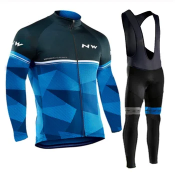 Primăvara și Toamna anului 2018 echipa maneca lunga echitatie Jersey costum Ciclismo respirabil curse îmbrăcăminte de Biciclete MTB 9D gel pad