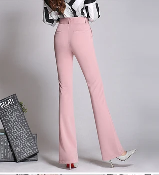 Primăvara și vara noi plus dimensiune micro-corn talie mare culoare solidă femeii pantaloni office pantaloni casual JQ901