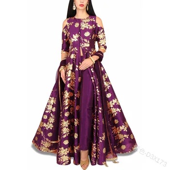 Primăvară Elegant de Imprimare Femei Rochie Seturi 2 Piese Set Slim Fit Leagăn Mare Pe Umăr Maxi Vestidos India-linie de Partid Vestidos 2021
