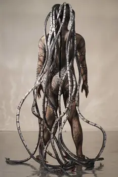 Print străin șarpe costume cosplay costum petrecere Cool oameni Medusa Siamezi bodysuit spectacol de teatru catwalk model petrecere de Halloween, eveniment
