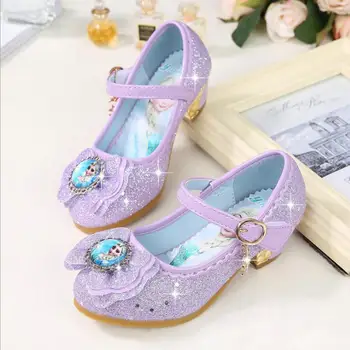 Printesa Pantofi Copii din Piele Elsa Sandale Tocuri inalte Fete Vara Anna Chaussure Enfants Sandale Pantofi de Partid UE 24-36