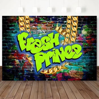 Prințul Ziua de Fundal pentru Fotografie Graffiti Zid de Cărămidă de Fundal pentru Fotografia de Petrecere Copil de Dus Decor Fundaluri