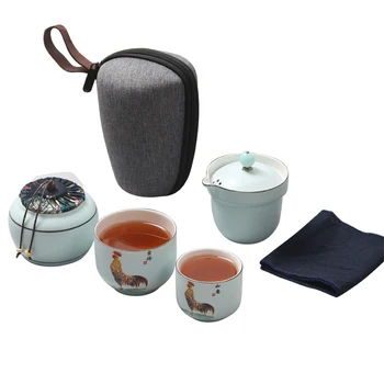 Privat Personaliza Chineză Kung Fu Set de Ceai din Ceramica Portabil Ceainic Set de Călătorie Gaiwan Cesti de Ceai de Ceremonie de Ceai Ceașcă de ceai Cadou frumos