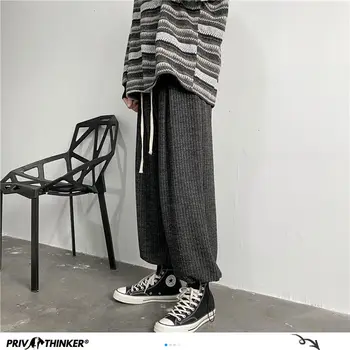 Privathinker Bărbați Îngroșa Cald Pantaloni Largi Picior 2020 Toamna Iarna Nou Femeie Pantaloni coreeană de Moda Streetwear Om Cald Pantaloni