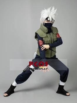 Procosplay Jonin Shinobi Cosplay Naruto Konoha, Kakashi costum de Halloween pentru bărbați haina Sacou Vesta Sus 002998