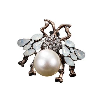 Produs nou, retro moda doamnelor perla de albine brosa stras de cristal insecte brosa bijuterii