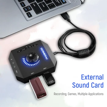 Profesia 7.1 Canale Calculator Card de Sunet Extern USB Interfata Audio pentru Căști Gamer Multi-port placa de Sunet pentru Laptop-uri