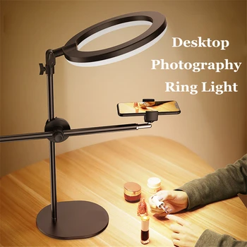 Profesia Desktop Fotografie LED-uri de Lumină Inel cu Suport Trepied Suport de Telefon Inel de Lampa pentru Fotografie de Studio de Unghii de arta Video Ringlight