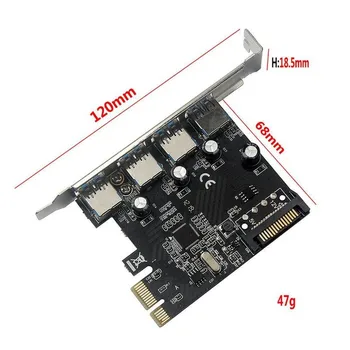 Profesionale 4 Port PCI-E Cu HUB USB 3.0 PCI Express Card de Expansiune Adaptor de 5 Gbps Viteză Pentru Desktop de Calculator