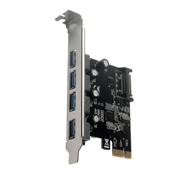 Profesionale 4 Port PCI-E Cu HUB USB 3.0 PCI Express Card de Expansiune Adaptor de 5 Gbps Viteză Pentru Desktop de Calculator