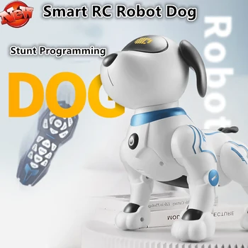 Programare Stunt Robot Inteligent Câine 2.4 G 40mins Senzor Tactil de Educație Timpurie Jucării Voce Dans Muzica Handstand Bionic Câine Robot