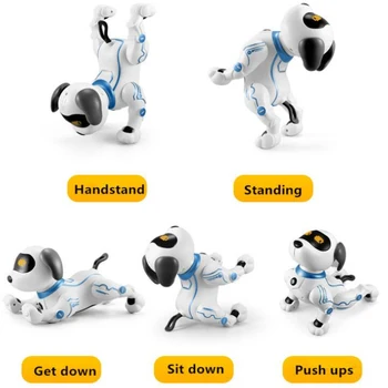 Programare Stunt Robot Inteligent Câine 2.4 G 40mins Senzor Tactil de Educație Timpurie Jucării Voce Dans Muzica Handstand Bionic Câine Robot