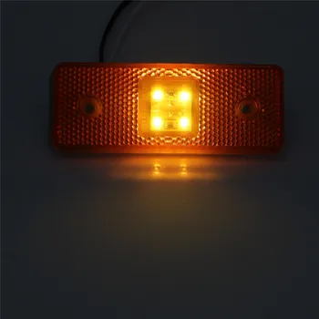 Proster 8Pcs 4 LED-uri 24V DC Chihlimbar/Galben Partea Marker Lumini Spate rezistent la apa Lămpi Coada de lumină Pentru camion Camion