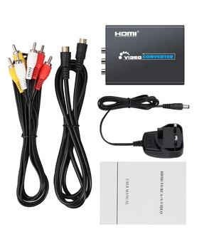 Proster HDMI la Compozite 3RCA AV S-Video Audio R/L Vdieo Convertor Adaptor Upscaler 720P/1080P Cablu RCA pentru PS3 XboxBlue-Ray