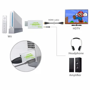 PROZOR Pentru Wii la HDMI Convertor Cântare Pentru Wii Semnal 720p și 1080p WII2 HDMI adaptor AUDIO de 3.5 MM Cu Cablu HDMI 1M