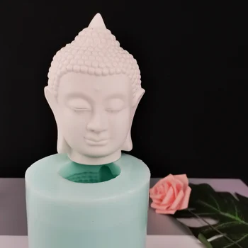 PRZY 3D Mare Buddha Mucegai Silicon Matrite lumanari Handmade Soap Mould Cap de Buddha Matrite Fondant Lut Rasina Matrite Lumânare Mucegai