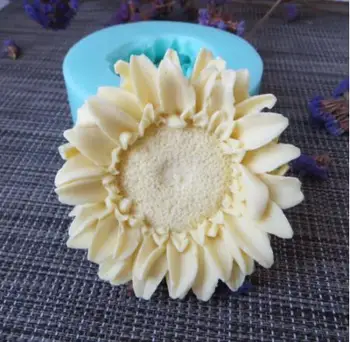 PRZY HC0090 3D matrite de floarea-soarelui, flori de silicon săpun mucegai flori lumânare aroma de mucegai de luare de săpun rasina matrite matrite de lut