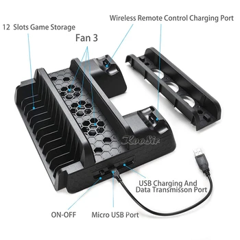 PS4/Slim/PRO Stand de Încărcare a Ventilatorului Cooler Dual Controller Încărcător Stație de Andocare pentru Playstation 4 PS 4 Jocuri Accesorii