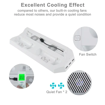 PS4 Slim Ultrathin de Încărcare radiatorul de Răcire Ventilator Cooler Dual Controller Încărcător Stație de Încărcare Ventilatorului de Răcire Jocuri Accesorii