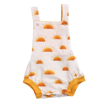 Pudcoco Băiețel Nou-Născut Bodysuit Copil Curcubeu Soare Imprimare Babygrow 2020 Nou Haine De Vară Fără Mâneci