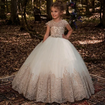 Puffy Rochii Fete Cu Flori De Vânzare Fierbinte Straturi De Satin Bow Copii Princess Dress Arc Umăr Copii Prima Împărtășanie Rochii