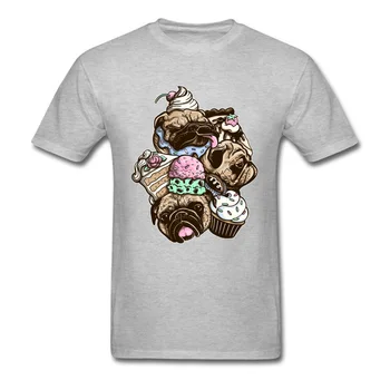 Pug-ii Deserturi Tricouri Barbati Tricouri Unice de Desene animate Haine de Designer Adult Vara T-shirt Câine de Companie Cupa Tort Amuzant Top Tricou