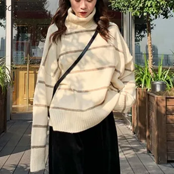 Pulover Femei Mozaic Casual De Zi Cu Zi Îngroșarea Cald În Interiorul Tinuta Elevilor Femei Coreeană Stil La Modă Elegant