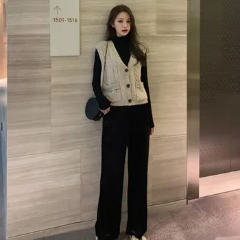 Pulover Femei Toamna V-Gât Stil coreean Birou Elegant Doamnelor Liber Buzunare, Nasturi de Toate-meci de petrecere a timpului Liber Liber Femme Topuri