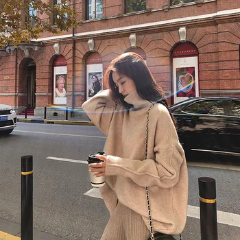 Pulover Femei Vrac Toamna Iarna Îngroșare Exterioară Purta Noul Stil Coreean Tricotate Pulover De Sus