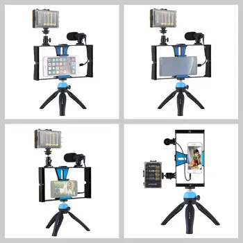 PULUZ Smartphone Difuzat Live Kit Telefon Vlogging Selfie rig Mini Trepied Video Prindere cu Microfon Video + Lumina +Trepied Cap