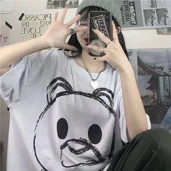 Punk Poarte tricou Femei Harajuku Hip Hop Tricou Femei Casual Jumătate Maneca Femei Haine Japonia Pierde High Street Topuri Tricou Fete
