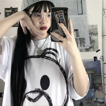 Punk Poarte tricou Femei Harajuku Hip Hop Tricou Femei Casual Jumătate Maneca Femei Haine Japonia Pierde High Street Topuri Tricou Fete
