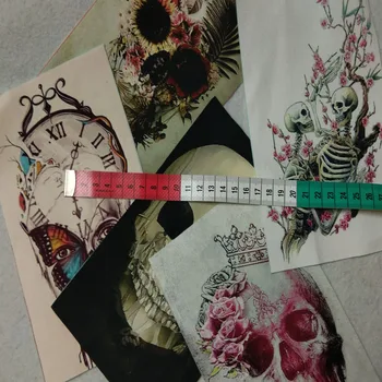 Punk se Răcească Halloween Zaka Floare Destul de Craniu Schelet Imprimat Panza de Bumbac Tesatura telas Mozaic de ț pentru sac de cusut Perne