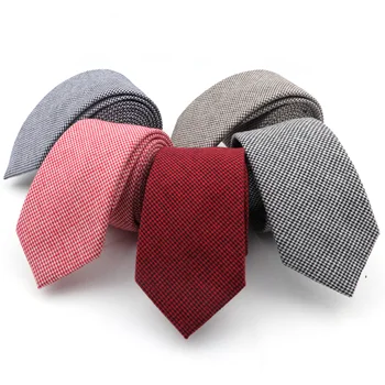 Pur Colorate Mens de Moda Cravata Casual de Bumbac Carouri cu Dungi, Cravata 6CM Lățime Îngustă de Afaceri de Nunta pentru Barbati