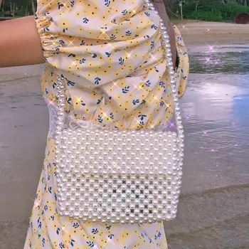 Pur handmade perle sac rafinat umăr geanta retro cu Margele de moda de sex feminin telefonul mobil geanta subsuoară sac orizontală sac