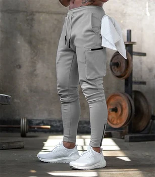 (Puteți adăuga propriul logo)Pantaloni Casual Mozaic pantaloni de Trening de sex Masculin Pantaloni Cargo Multi-buzunar Sportwear Mens Joggeri