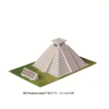 Puzzle 3D Mexico Maya Pyramid Construirea de modele Istorice de renume mondial arhitecturi de învățământ jucării pentru cadouri