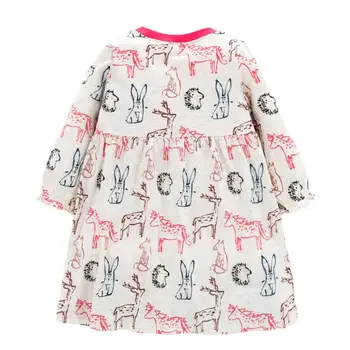 Puțin maven copii fete de brand toamna pentru copii rochie de fete pentru copii haine de Bumbac animal print copilul rochii de fată QW030